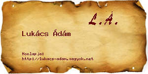 Lukács Ádám névjegykártya